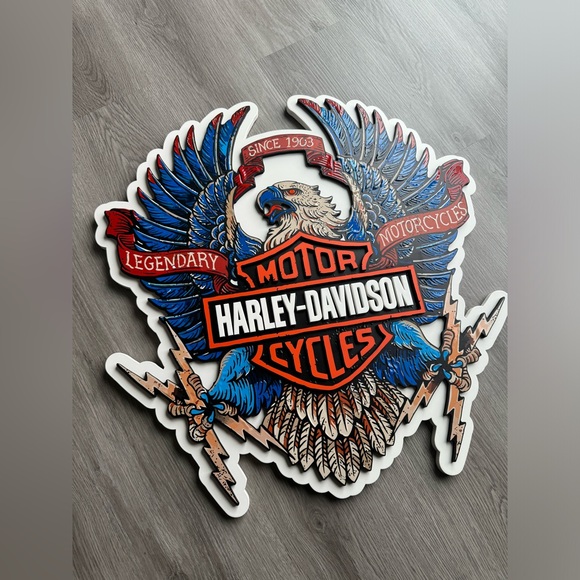 Harley Davidson Wood Wall Sign - Picture 4 of 8